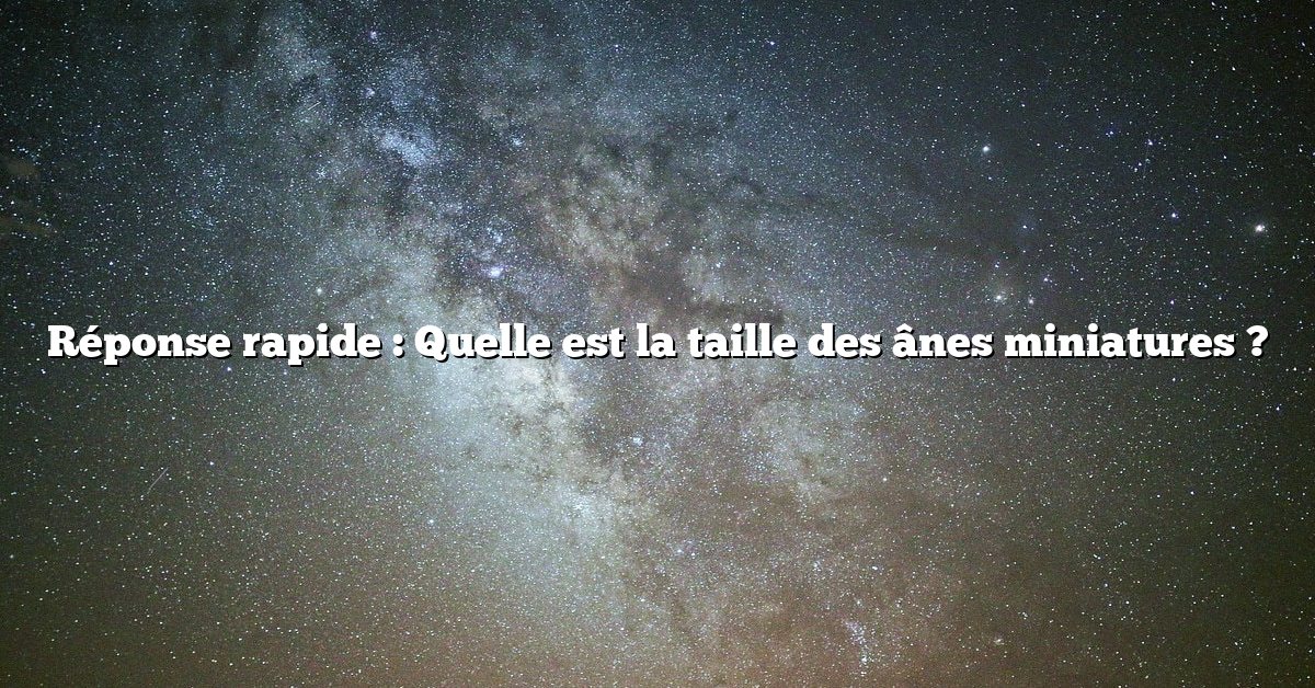 Réponse rapide : Quelle est la taille des ânes miniatures ?